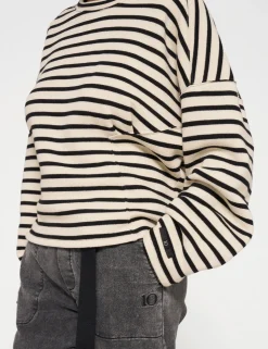 10 Days trui 20-807-4204 Zwart / Beige Sale