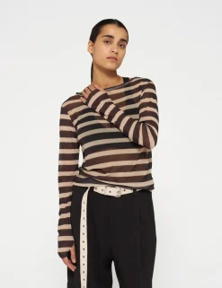 10 Days t-shirts 20-774-4204 Zwart / Beige Discount