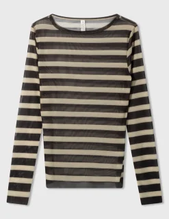 10 Days t-shirts 20-774-4204 Zwart / Beige Discount