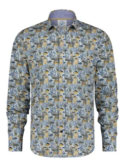 A Fish named Fred casual overhemd Tailored Fit 29.003 Geel Sale