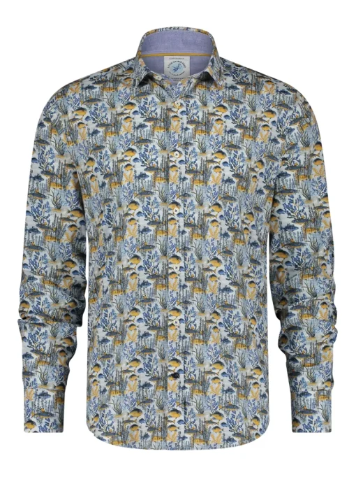 A Fish named Fred casual overhemd Tailored Fit 29.003 Geel Sale