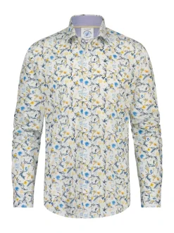 A Fish named Fred casual overhemd 28.011 Geel Discount