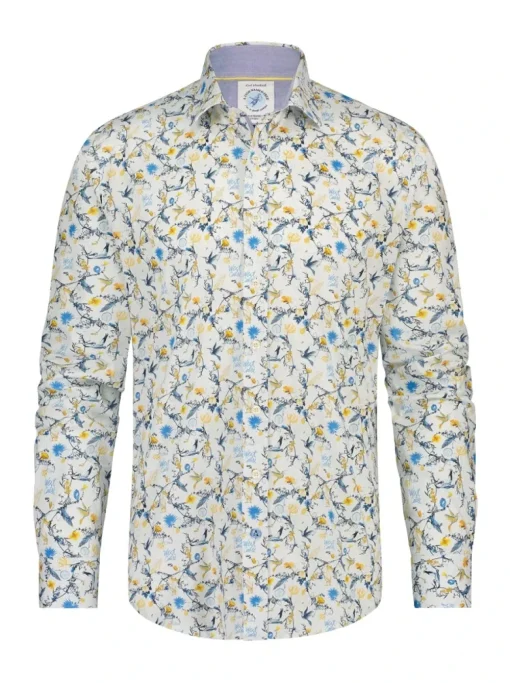 A Fish named Fred casual overhemd 28.011 Geel Discount