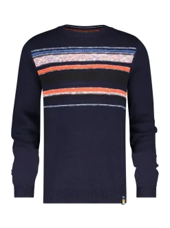 A Fish named Fred ronde hals trui Tailored Fit 29.509 Blauw Best