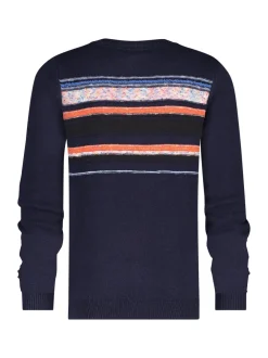 A Fish named Fred ronde hals trui Tailored Fit 29.509 Blauw Best