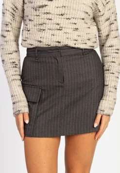 Aaiko mini rok PASCALE PINSTRIPE Zwart Outlet