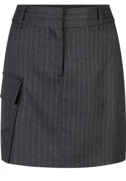 Aaiko mini rok PASCALE PINSTRIPE Zwart Outlet