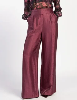 Aaiko pantalons ROCIA TWILL SHINE Wijnrood Clearance