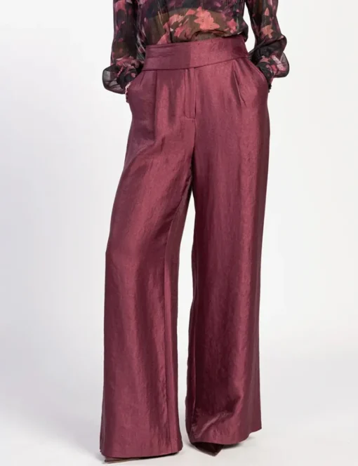Aaiko pantalons ROCIA TWILL SHINE Wijnrood Clearance