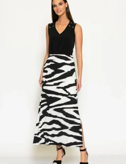 Batida midi rok 2039 Zwart / Wit Clearance