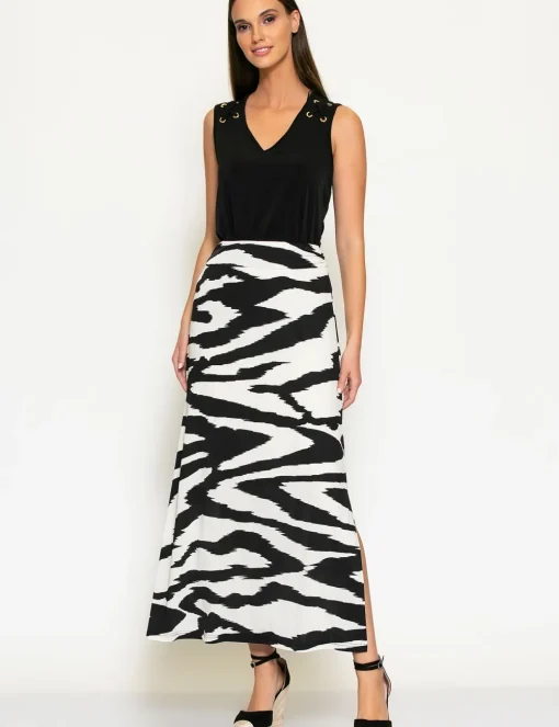 Batida midi rok 2039 Zwart / Wit Clearance
