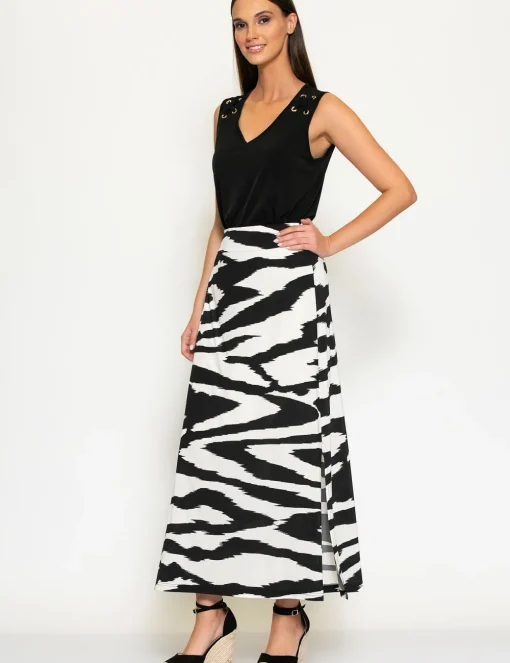 Batida midi rok 2039 Zwart / Wit Clearance