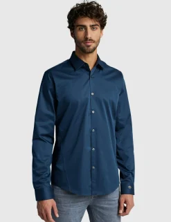 Cast Iron casual overhemd Slim Fit CSI00429 Indigo New
