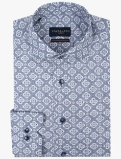 Cavallaro casual overhemd Tailored Fit 110241016 Blauw Best