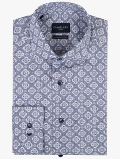 Cavallaro casual overhemd Tailored Fit 110241016 Blauw Best