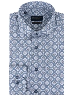 Cavallaro casual overhemd Tailored Fit 110241016 Blauw Best