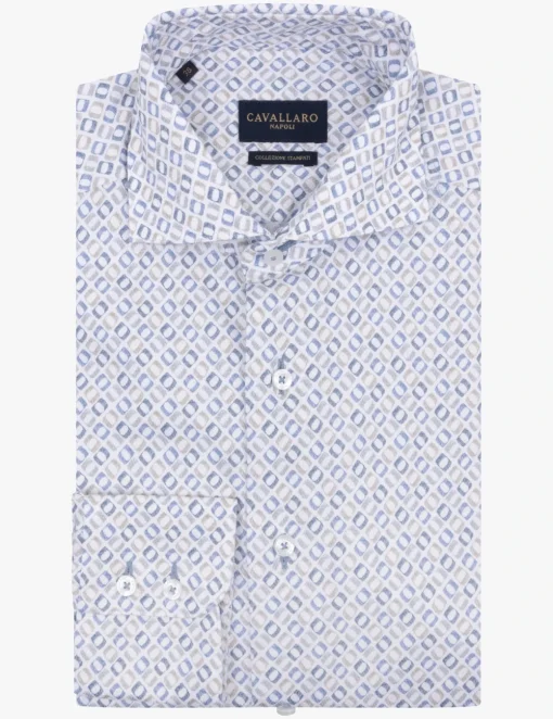 Cavallaro casual overhemd 110251055 Licht Blauw Clearance
