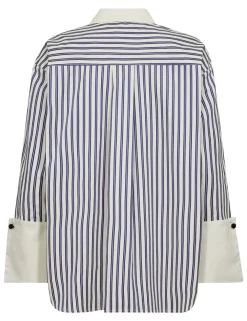 Co'Couture blouse 35878-SAMSON STRI Wit/Blauw New