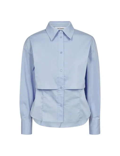 Co'Couture blouse 35675-SANDYCCDUBB Licht Blauw Fashion