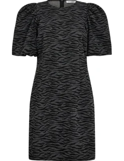 Co'Couture jurk 36411-ZEBRA-CC-FL Zwart Discount