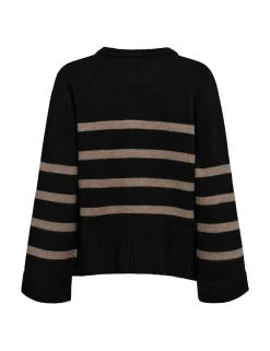 Co'Couture trui 32148-MAYA-BUTTON Zwart Fashion