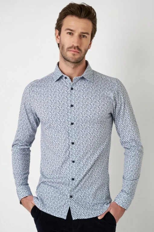 Desoto jersey overhemd 78128-3 Licht Blauw Online