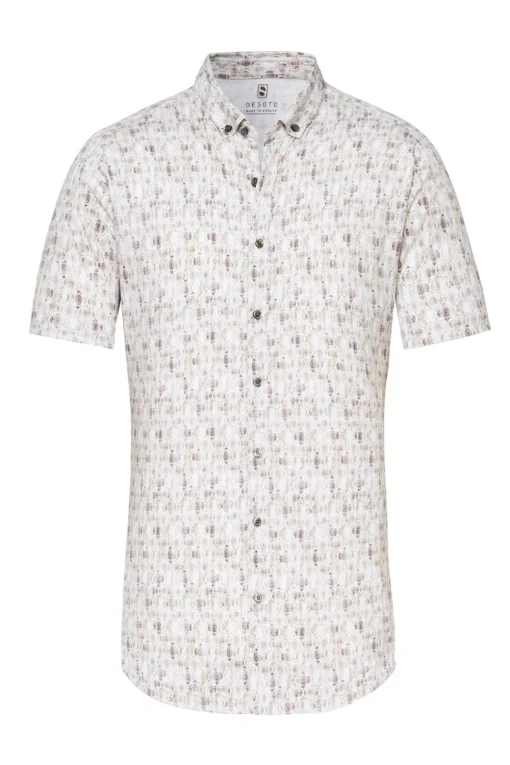 Desoto jersey overhemd Slim Fit 63231-3 Khaky beige Online