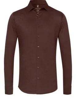 Desoto jersey overhemd Slim Fit 97028-3 Donker Bruin Online