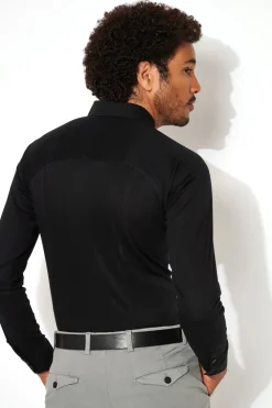Desoto jersey overhemd Slim Fit 21028-3 Zwart Hot