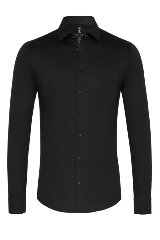 Desoto jersey overhemd Slim Fit 21028-3 Zwart Hot