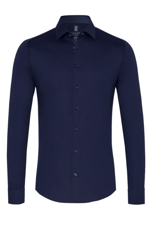 Desoto jersey overhemd Slim Fit 21028-3 Donker Blauw Online