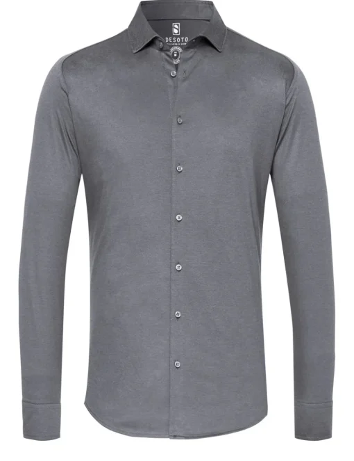 Desoto jersey overhemd Slim Fit 97028-3 Licht Grijs Outlet