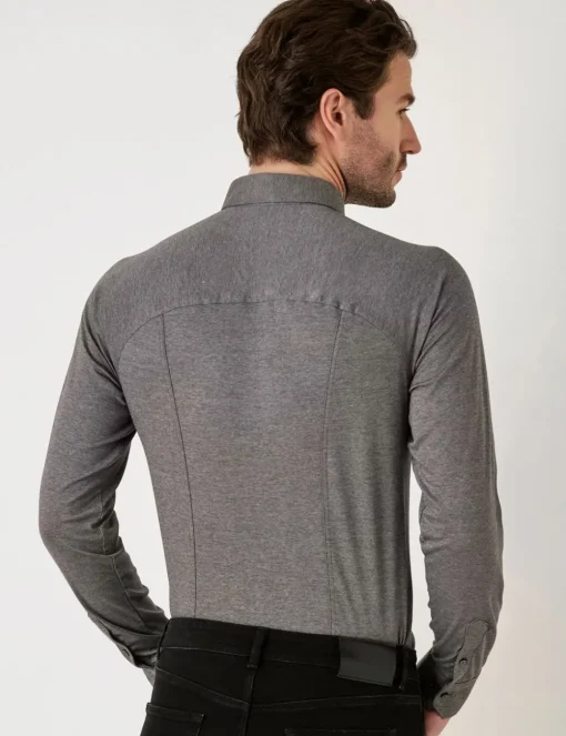 Desoto jersey overhemd Slim Fit 97028-3 Licht Grijs Outlet