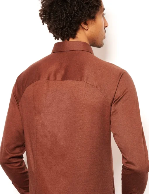 Desoto jersey overhemd Slim Fit 97028-3 Bruin Discount