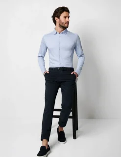 Desoto jersey overhemd Slim Fit 97028-3 Blauw Outlet