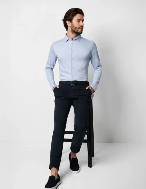 Desoto jersey overhemd Slim Fit 97028-3 Blauw Outlet