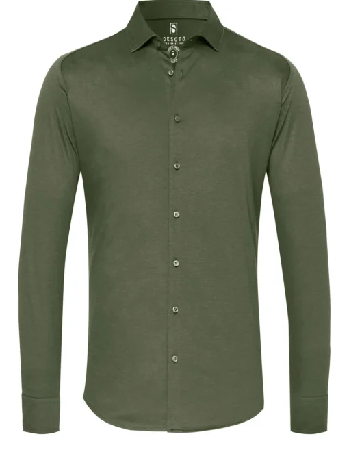 Desoto jersey overhemd Slim Fit 97028-3 Groen Online