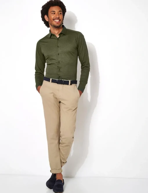 Desoto jersey overhemd Slim Fit 97028-3 Groen Online