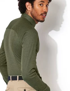 Desoto jersey overhemd Slim Fit 97028-3 Groen Online
