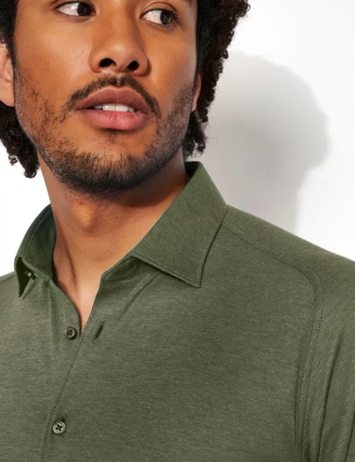 Desoto jersey overhemd Slim Fit 97028-3 Groen Online