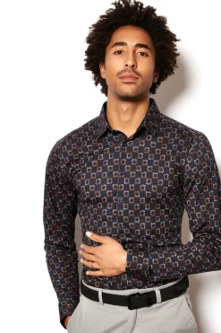 Desoto jersey overhemd Slim Fit 48028-3 Roest Discount
