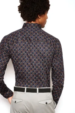 Desoto jersey overhemd Slim Fit 48028-3 Roest Discount