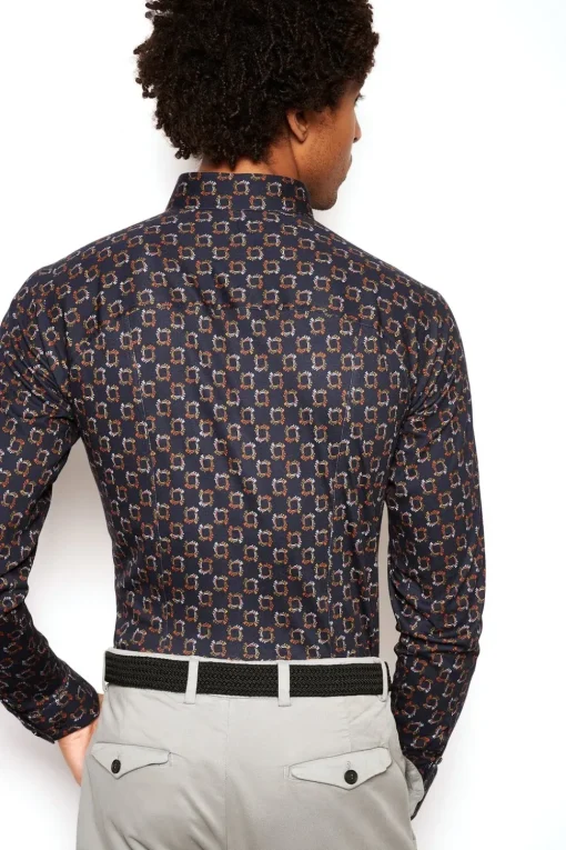 Desoto jersey overhemd Slim Fit 48028-3 Roest Discount