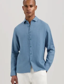 Dstrezzed casual overhemd 303710-SS25 Aqua Sale
