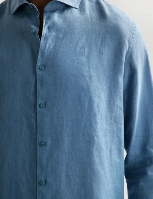 Dstrezzed casual overhemd 303710-SS25 Aqua Sale