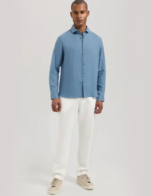Dstrezzed casual overhemd 303710-SS25 Aqua Sale