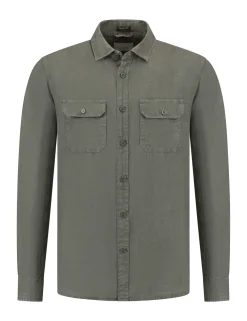Dstrezzed linnen overhemd 303804-SS25 Taupe Best