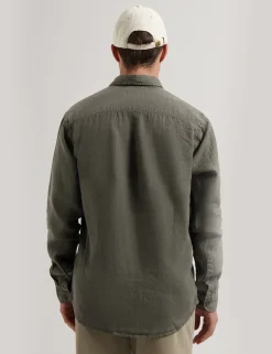 Dstrezzed linnen overhemd 303804-SS25 Taupe Best