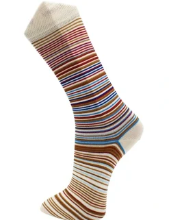 Effio sokken STRIPES-24141 Licht Bruin Best