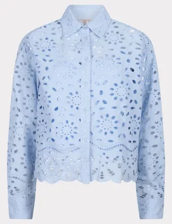 Esqualo blouse SP25.28000 Licht Blauw Fashion